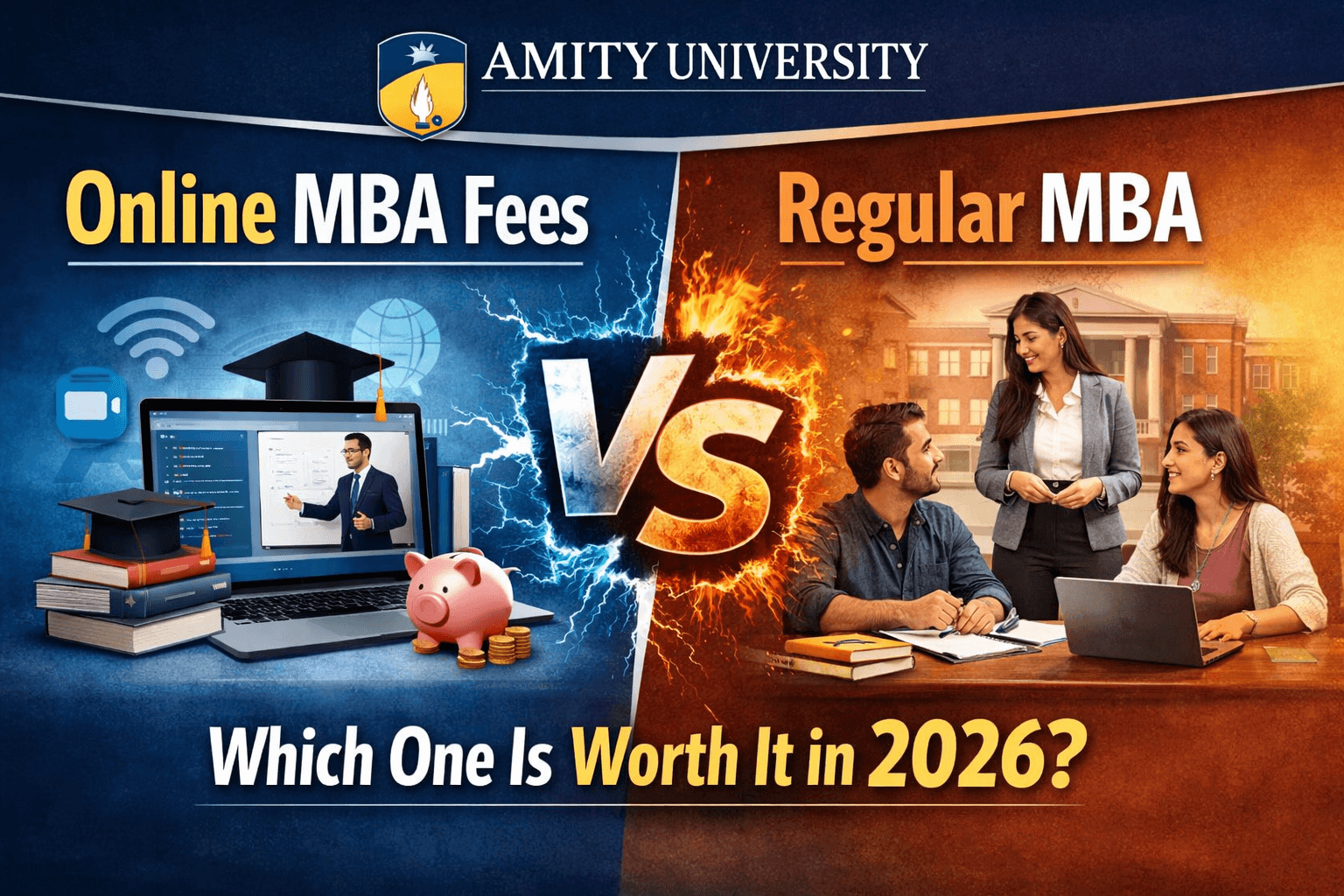 Amity University Online MBA Fees vs Regular MBA Comparison 2026